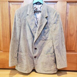 Vintage Bannister & Beale Tan Corduroy Blazer Leather Button Elbow Patch USA